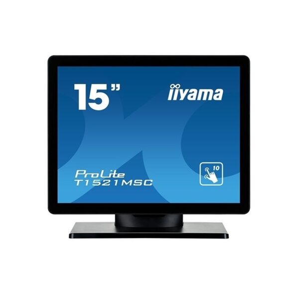 DOTYKOVÝ MONITOR IIYAMA PROLITE T1532MSC-B5AG, 15" LED, PCAP, 8MS, 315CD/M2, USB, VGA/HDMI/DP, AG, ZB, ČERNÝ
