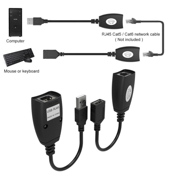 USB ADAPTÉR EXTENDER AŽ 50M, JEDEN RJ45 ETHERNET KÁBEL CAT5E - Image 6